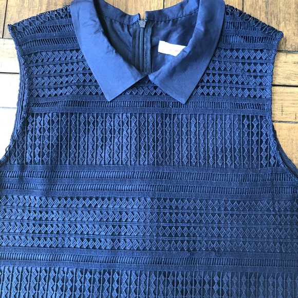 Cupcakes & Cashmere Preppy Navy collared mini dress - Picture 3 of 9